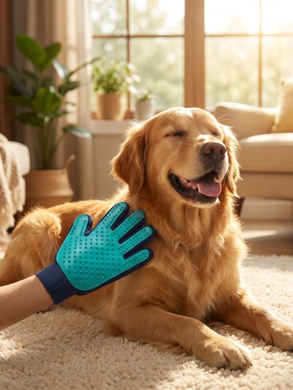 Universal Standard Teal & Navy Pet Grooming Glove